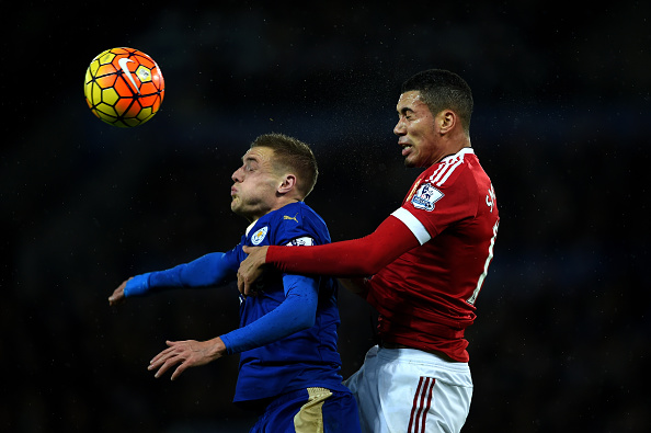 jamie vardy,jogador,chris smalling,leicester city,equipa,manchester united